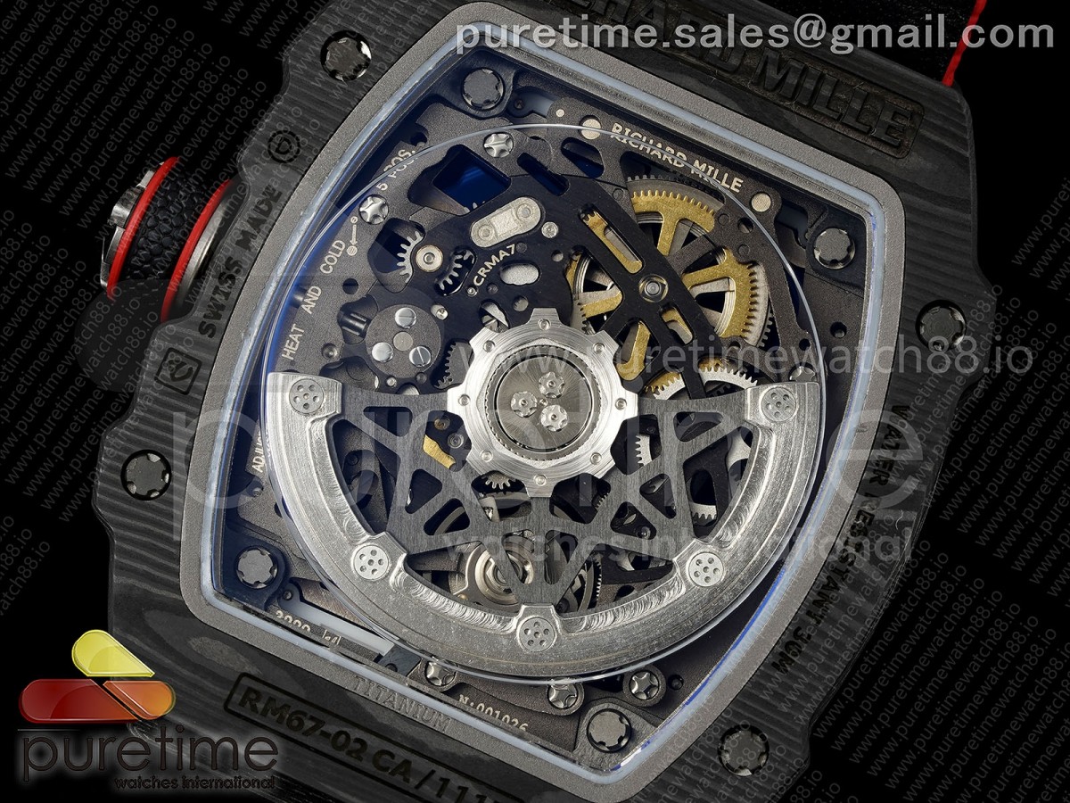 UMI RM67-02 Black NTPT Italy Skeleton Dial on Elastic Strap CRMA7 Clone V3