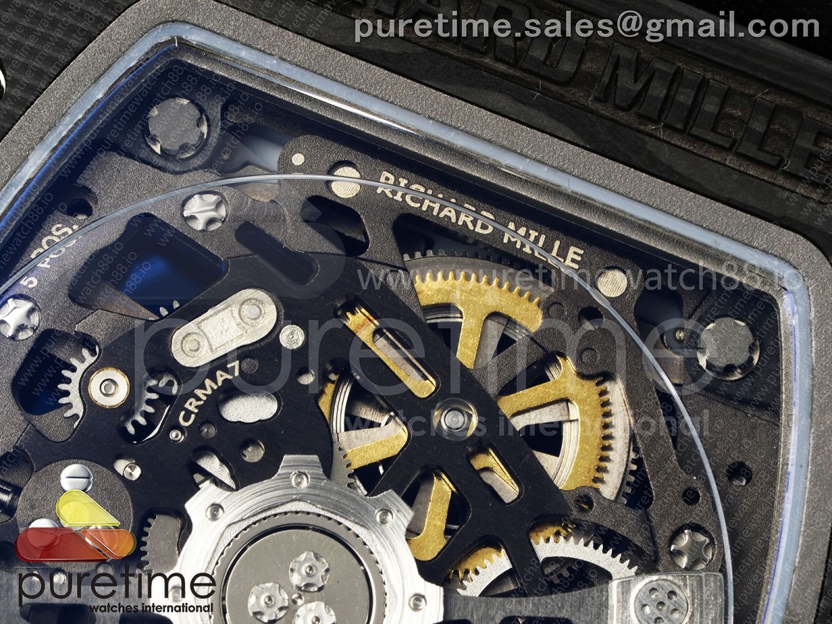 UMI RM67-02 Black NTPT Italy Skeleton Dial on Elastic Strap CRMA7 Clone V3