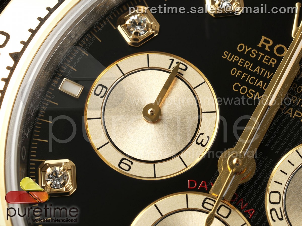 Daytona 126503 WF Black/YG Diamonds Dial on SS/YG Bracelet JH4131 Free Sprung (164g)