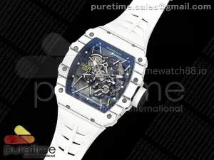 RM35-01 White NTPT ZF Skeleton Dial on White Shark Strap RMUL3