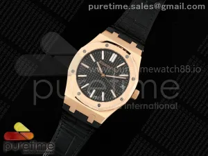 Royal Oak 41mm 15510 "50 Anniversary" RG IPF Black Dial on Black Leather Strap SA4302