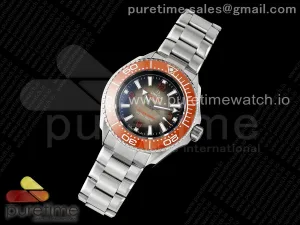 Seamaster 6000M Ultra Deep SS TF Grau Zifferblatt orange Keramik Lünette auf SS Armband A2824