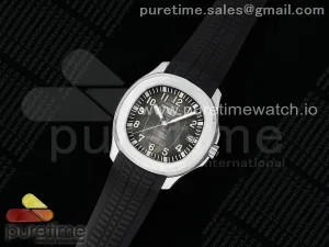 Aquanaut 5167A SS ZF Black Dial on Black Rubber Strap A330