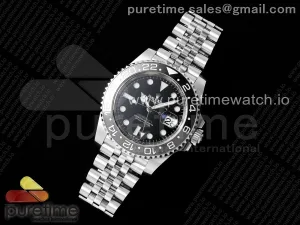 GMT-Master II 126710 GRNR Schwarz / Grau Keramik 904L Stahl sauber auf Jubilee-Band DD3285