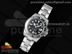 GMT-Master II 126710 GRNR Schwarz / Grau Keramik 904L Stahl sauber auf Austernband DD3285
