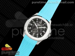 Aquanaut 5167 SS DDF Gray Dial on Black Baby Blue Strap DD330