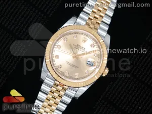 DateJust 41 126333 904L SS/YG DJF YG Zifferblatt Diamanten Marker auf Jubiläumsarmband A2836