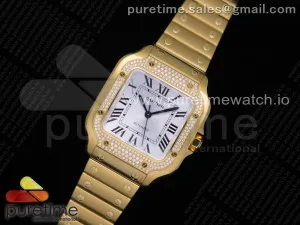 Santos de Cartier 35mm YG Diamants Lunette BVF