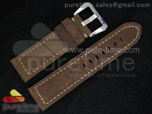 Panerai 22/24 Dark Bracelet en cuir Assolutamente marron avec boucle Tang