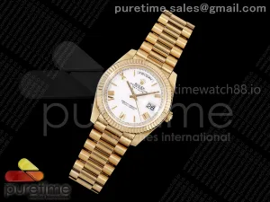 Day Date 40 YG TMF White Roman Dial on President Bracelet VR3255