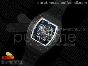 RM055 Black Ceramic UMI on White Inner Bezel on Shark Rubber Strap RMUL2 Free Sprung