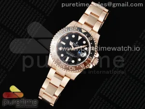 GMT Master II Rootbeer 126715 CHNR Schwarz / brown Keramik VSF gewickelt RG Gold Gehäuse und Armband VR3186 CHS