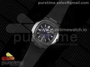AET Nautilus 5711 Schwarzes Keramik AMGF blaues Zifferblatt auf schwarzem Gummiband MIYOTA 9015