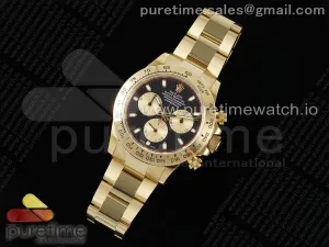 Daytona 116508 QF Schwarz/YG Zifferblatt auf YG Armband SH4130 V3 (Gain Gewicht)