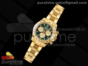 Daytona 126508 QF Green/YG Dial on YG Bracelet JH4131 (Free Sprung) V18