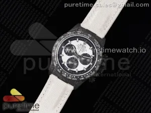 Daytona DIW Carbon N6F White/Black Dial on White Nylon Strap SA4130 V2