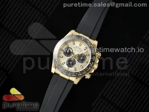 Daytona 116518 LN ZF YG/Black Dial on Oysterflex Strap SH4130 (Gain Weight)