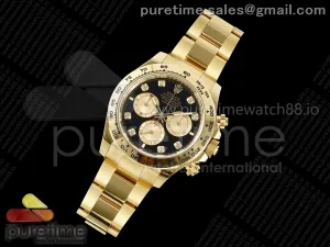 Daytona 126508 APSF Black/YG Diamonds Dial on YG Braclet SH4131
