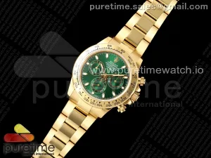 Daytona 116508 3CF Green Dial on YG Bracelet SH4130 V2 (Mod Version)