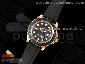 Yacht-Master 126655 904L Steel AR+F Black Dial on Oysterflex Strap VR3235