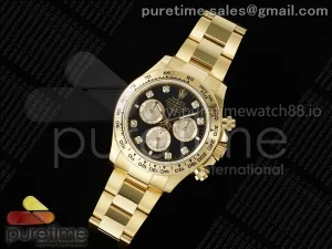 Daytona 126508 QF Black/YG Diamonds Dial on YG Braclet SH4131 V6 (Gain Weight)