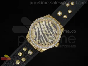 DateJust Royal Schwarzer Diamant gepflastert
