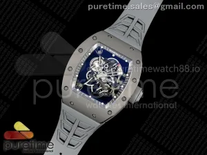 RM055 Gray Ceramic ZF on Gray Shark Rubber Strap RMUL2