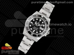 Submariner 116610 LN Negro de cerámica ZZF 904L en la pulsera SS SA3135 V3