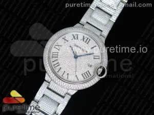 Ballon Bleu 42mm SS Full Paved Diamantes