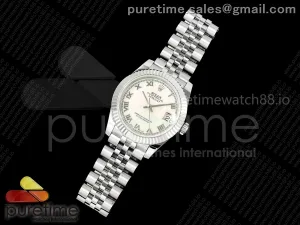 DateJust 31 278274 SS GMF 904L Steel White MOP Roman Dial on Jubilee Bracelet A2824