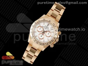 Daytona 116505 KING White Dial on RG Bracelet SH4130
