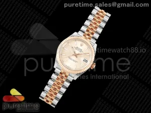 DateJust 31 Ladies Fluted Bezel SS/RG THB RG Stick Dial on Jubilee Bracelet A2236