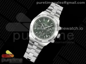 Overseas 5500V Chrono SS 8F Green Dial on SS Bracelet A5200