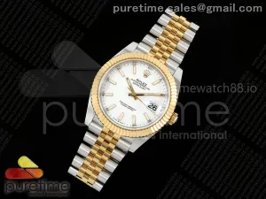 DateJust 41 126333 EWEF White Stick Dial on SS/YG Jubilee Bracelet A3235