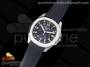 Aquanaut 5168G 42mm SS DDF Blue Dial on Blue Rubber Strap DD324 (Weighted)