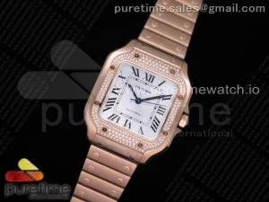 Santos de Cartier 35mm RG Diamants Lunette BVF