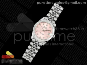 DateJust 31 278274 SS GMF 904L Zifferblatt aus Stahl rosa Diamanten auf Jubiläumsarmband A2824