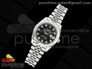 DateJust 41 126334 SS RCF Black Diamonds Dial on Jubilee Bracelet JH3235