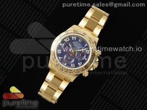 Daytona 116508 YG OMF Blaues Zifferblatt auf YG-Armband A7750 (Slim-Bewegung)