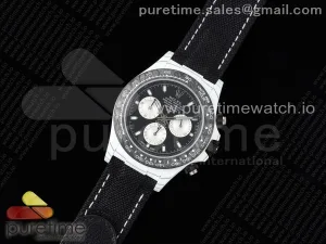 Daytona DIW White Carbon Case DIWF Edition Black/White Dial on Black Nylon Strap A7750