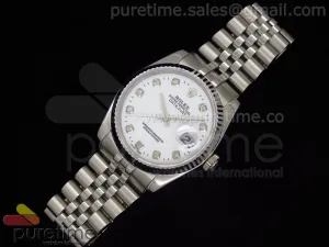 DateJust Men SS Weißer Zifferblattdiamant