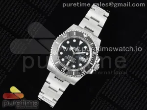 Submariner 116610 LN Negro de cerámica RF 904L en la pulsera SS VR3135