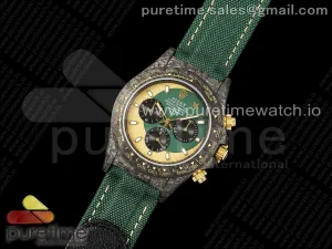 Daytona DIW Carbon Case and Bezel DIWF Edition Green/YG Dial on Green Nylon Strap A7750