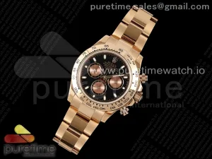Daytona 116505 RG OMF Schwarzes/RG Zifferblatt auf RG-Armband A7750 (Schlimme Bewegung)