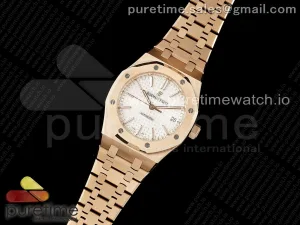 Royal Oak 37mm 15450 RG IPF White Dial on RG Bracelet SA3120