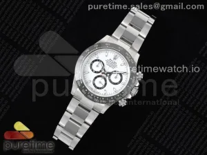 Daytona 116500 BTF 904L SS Boîtier et Bracelet Cadran blanc SA4130