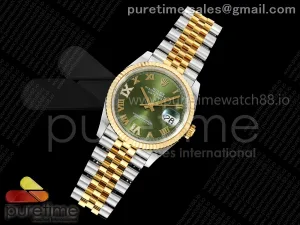 DateJust 36 126233 EWEF Green Diamonds Roman Dial on SS/YG Jubilee Bracelet A3235