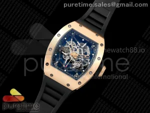 RM035 Americas RG ZF Skeleton Dial on Black Rubber Strap RMUL1