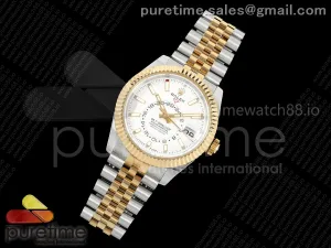 Skydweller 336933 SS/YG Noob White Dial on SS/YG Jubilee Bracelet A9002 V2