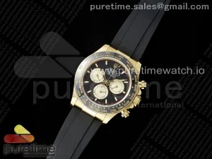 Daytona 126518 QF Black/YG Dial on Oysterflex Strap SH4131 V6 (Weighted)